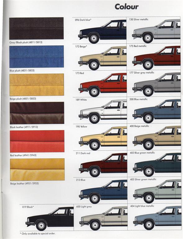 Volvo Interior Color Code Chart